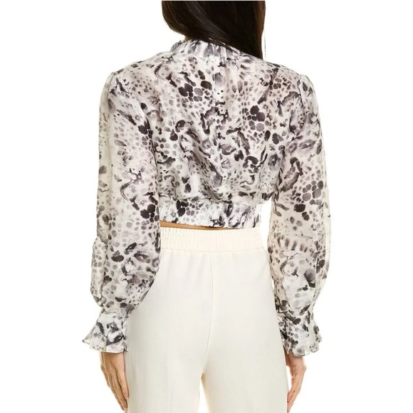 All Saints Grey Luna Waktu Linen & Silk Top - Picture 5 of 13